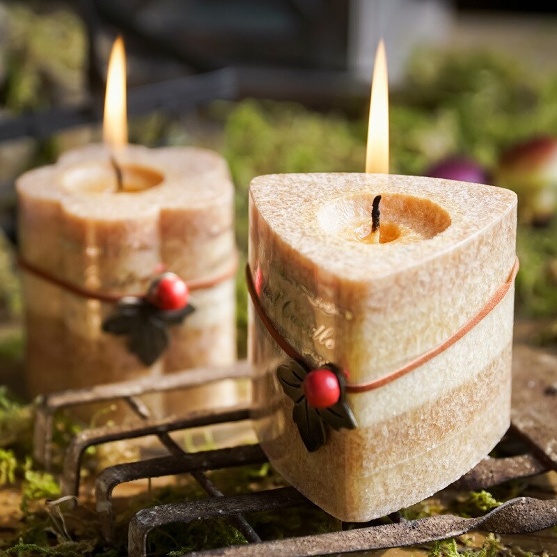 Duft Kerzen Dreieck Blume bilden Romantische Kerzenlicht-Abendessen Geburtstag Hochzeit Flammenlose Kerzen Funkelnden Kerzen