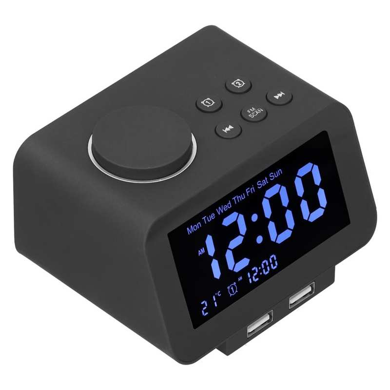FM Alarm Clock Desktop Digital Radio Clock USB Cha... – Grandado