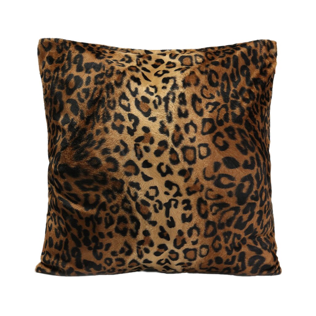 Blød kort fløjl leopard dyremønster kaste pudebetræk sæde bil hjem seng dekorative pudebetræk badeværelse pude