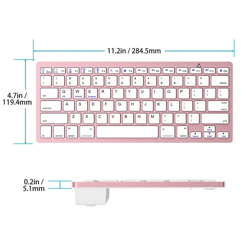 Bluetooth-toetsenbord en muiscombinatie, draadloos toetsenbord en muis voor ipad pro/air/ipad/iphone, ios 13 en hoger