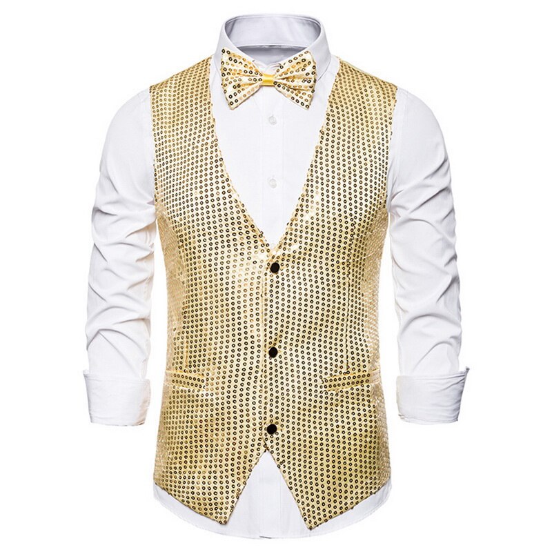 Oeak mænd pailletter blazere vest luksus skinnende jakkesæt vest mænd nattøj scenetøj afslappet mandlig glitter vest