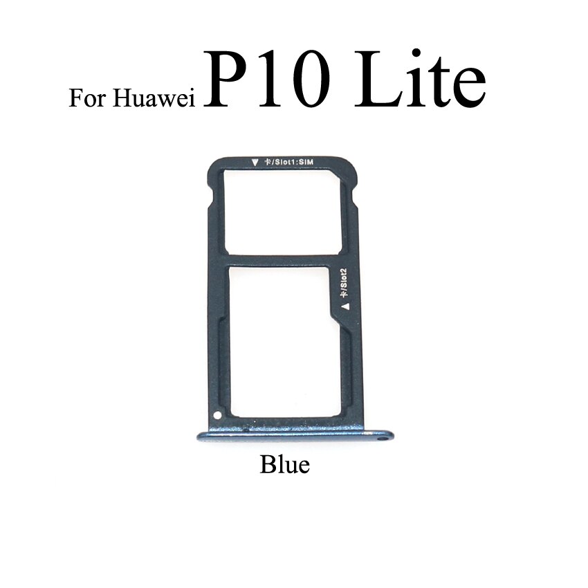 YuXi-bandeja de tarjeta Sim para Huawei P10 Plus P10 Lite, adaptador de soporte de ranura, piezas de repuesto: P10 Lite Blue