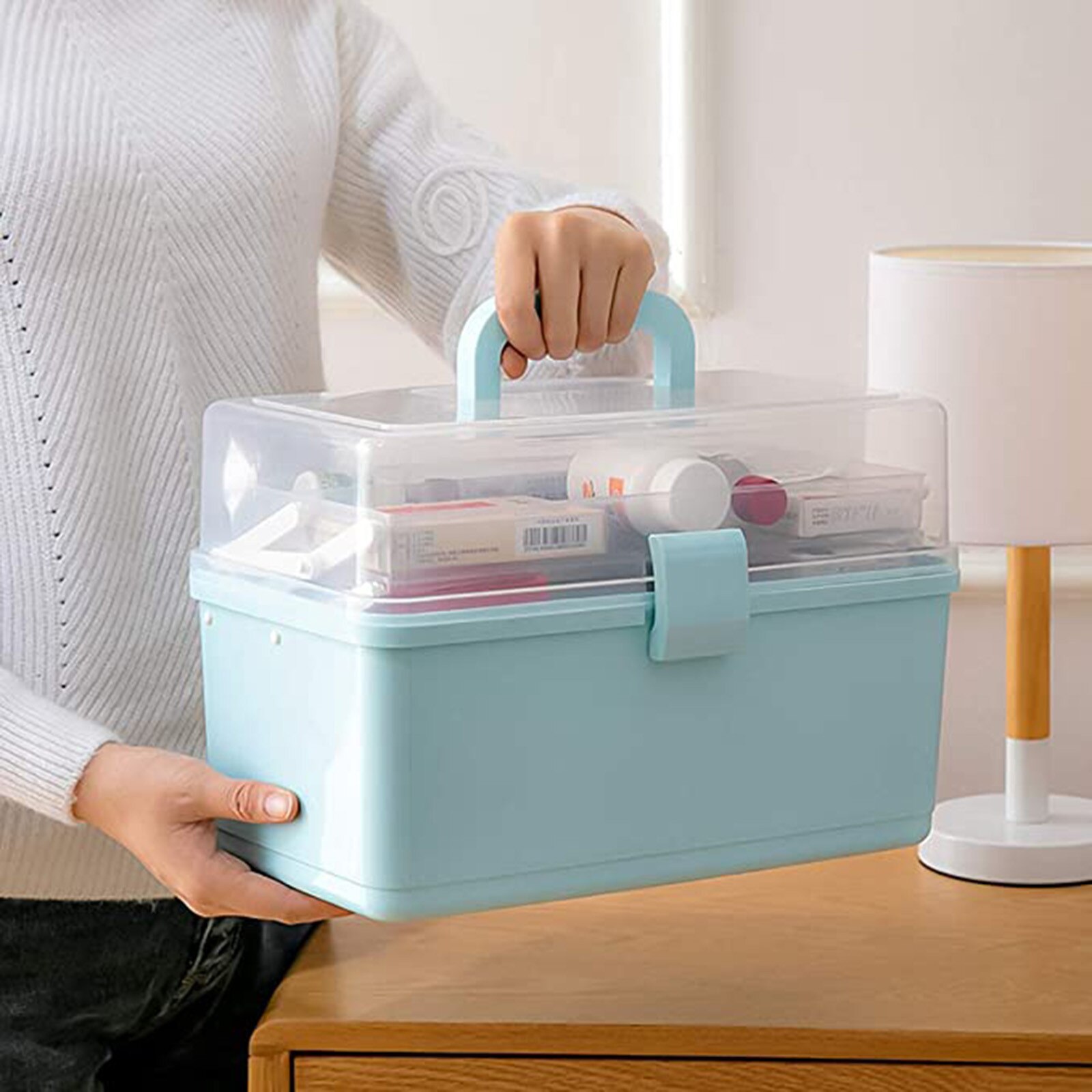 40 # medizin Schrank Schrank Medizin Kasten Kunststoff transparent Kasten Haushaltswaren Organizer Container Lagerung Korb