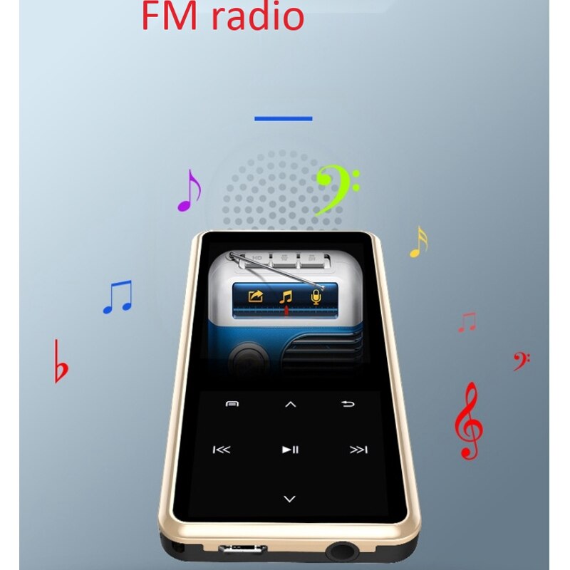 MP3 Player, 8GB Bluetooth 4.0 MP4 Music Player with Earphones, 1.5-Inch TFT Screen, FM Radio, HiFi Smart Voice Recording