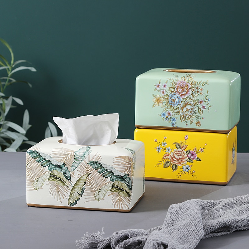 Newyearnew europe keramische tissueboxen, antieke edele huisdecoratie, opbergdoos voor tissues, bruiloft