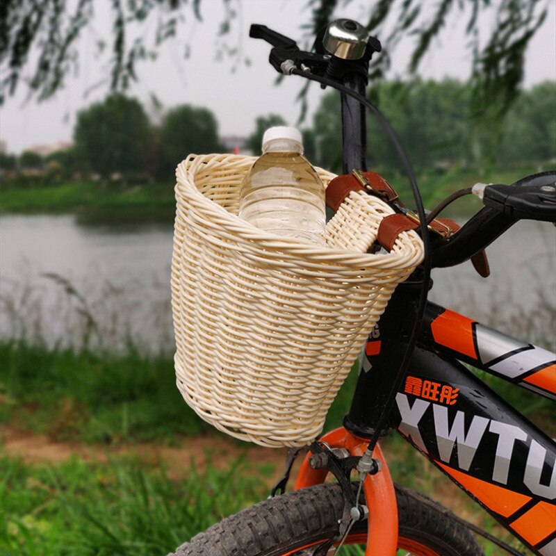 Cestas de almacenamiento frontal para bicicleta, cestas de manillar Vintage para manualidades, lavables, para carrito de niños: Khaki