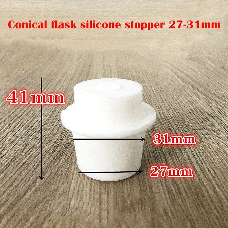 Conical flask silicone stopper 27-31mm, Erlenmeyer flask plug with sand core for 200ml Triangle bottle silicone foam lid 10pcs