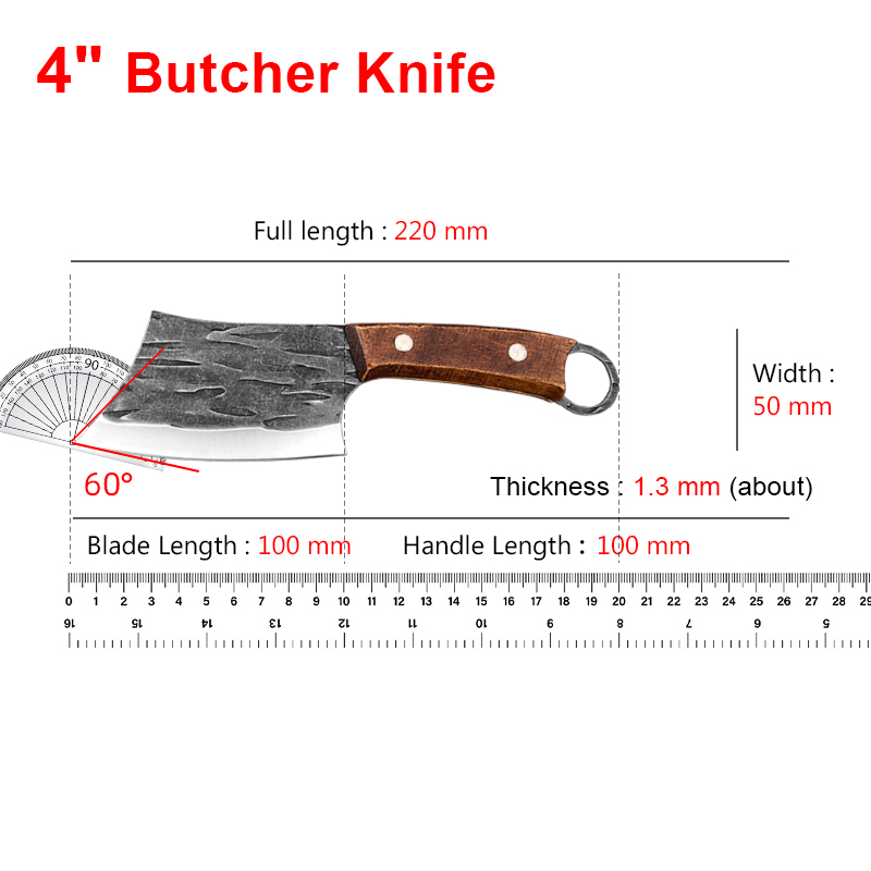 Forged Stainless Steel Boning Knife Cutter Kitchen Butcher Tool Portable Meat Cleaver Fruit Knife Stainless Steel Fruit Knives: Default Title
