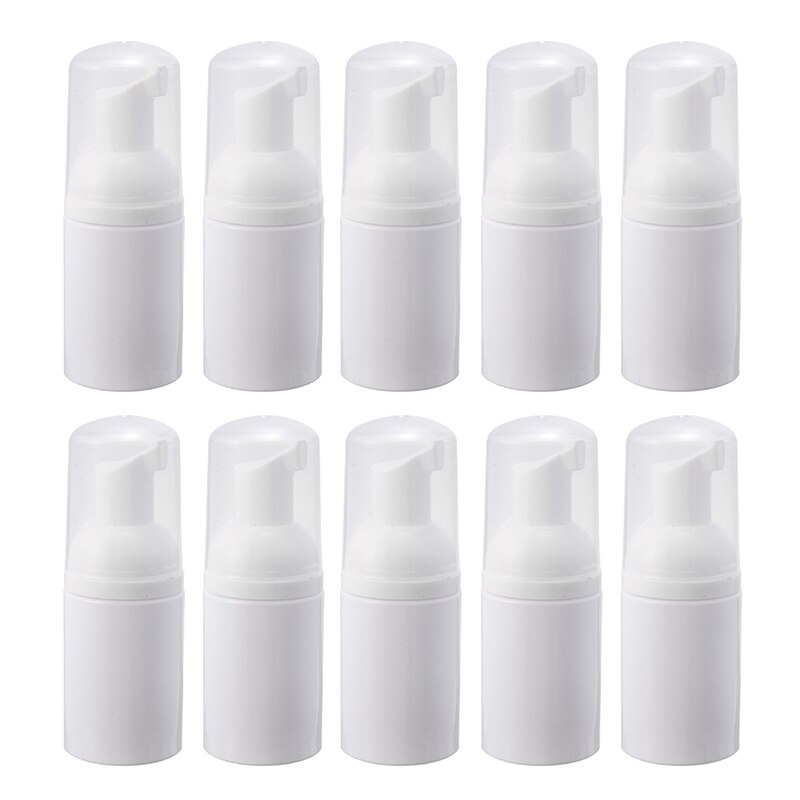 10 stuks 30ml plastic schuimpompfles hervulbare lege reinigingszeepdispenserfles shampoocontainer reisgereedschap: Wit