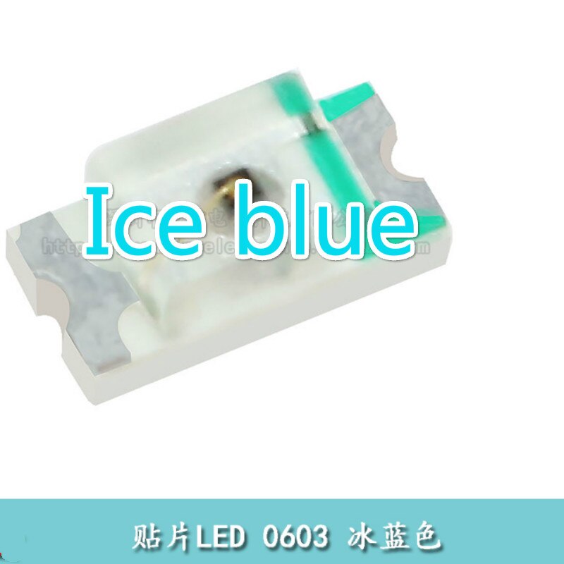 100Pcs Hoge Licht 0603 Ice Blue Smd Led Light Emitting Diode Led Lamp Clear Super Heldere licht Kralen