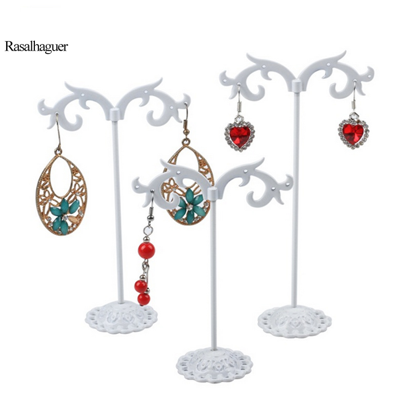 Silver Colors 3 pcs/Lot Jewelry Display Metal Earring Holder Display Crystal Jewelry Earring Display Stand 4 Options: A-white