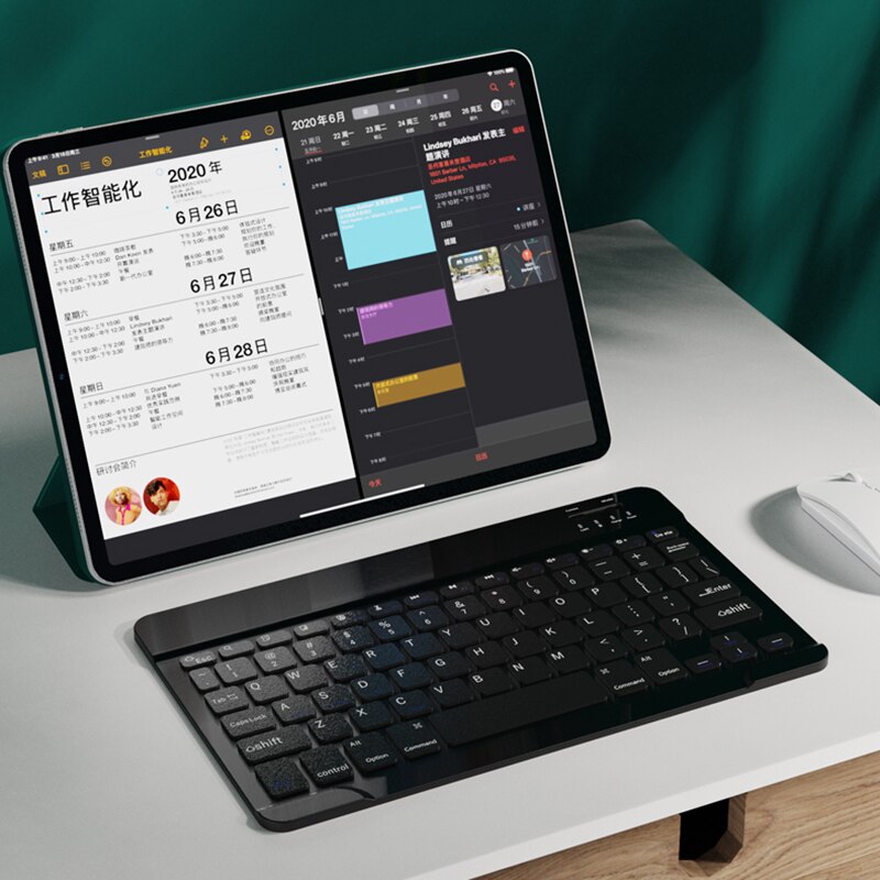 Klawiatura i mysz Bluetooth uniwersalna klawiatura telefonu dla ipada Samsung tabela bezprzewodowa klawiatura myszy akumulator Ultra cienki