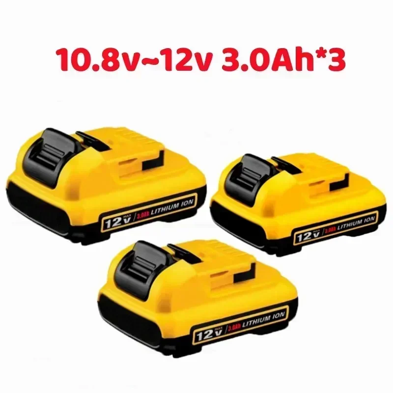 Reemplazo de batería de iones de litio Max 3,0Ah 10,8 V 12V para baterías recargables DeWalt DCB120 DCB123 DCB122 DCB127 DCB124: Verde