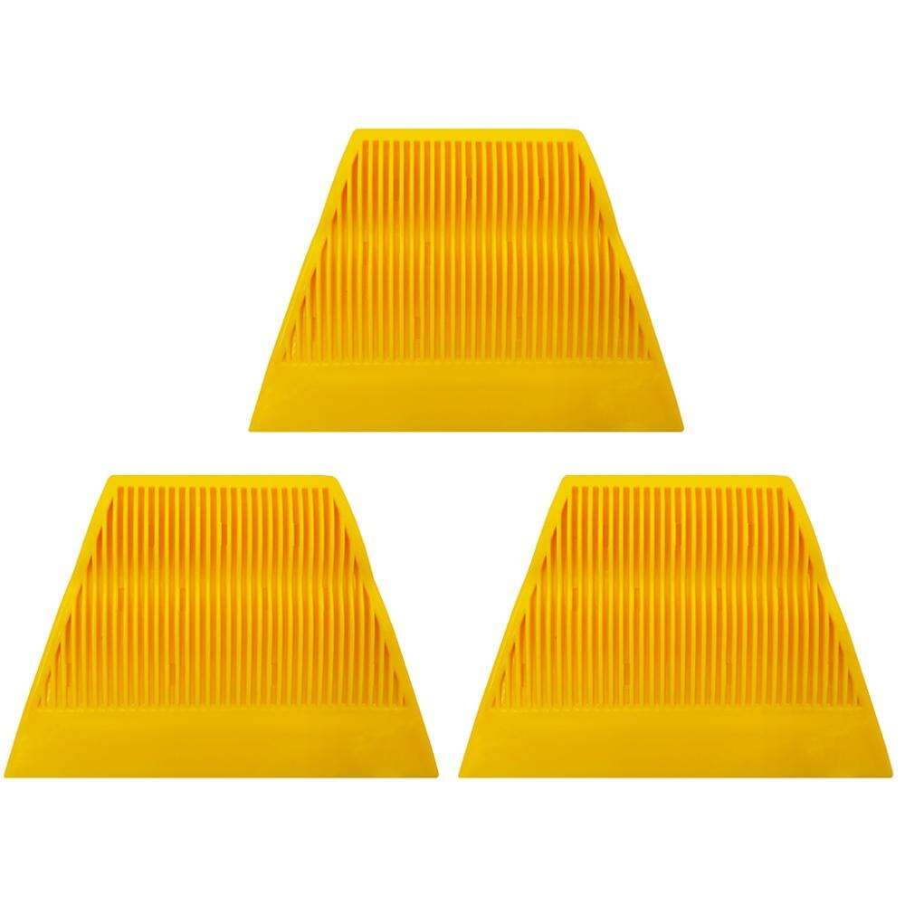 3 stk automatisk indpakning trapezskraber vinylfilm klistermærkeapplikation 3d kulfiber blød hård skraber vinduesfarveværktøj 3 a 66: 3 stk hård gul