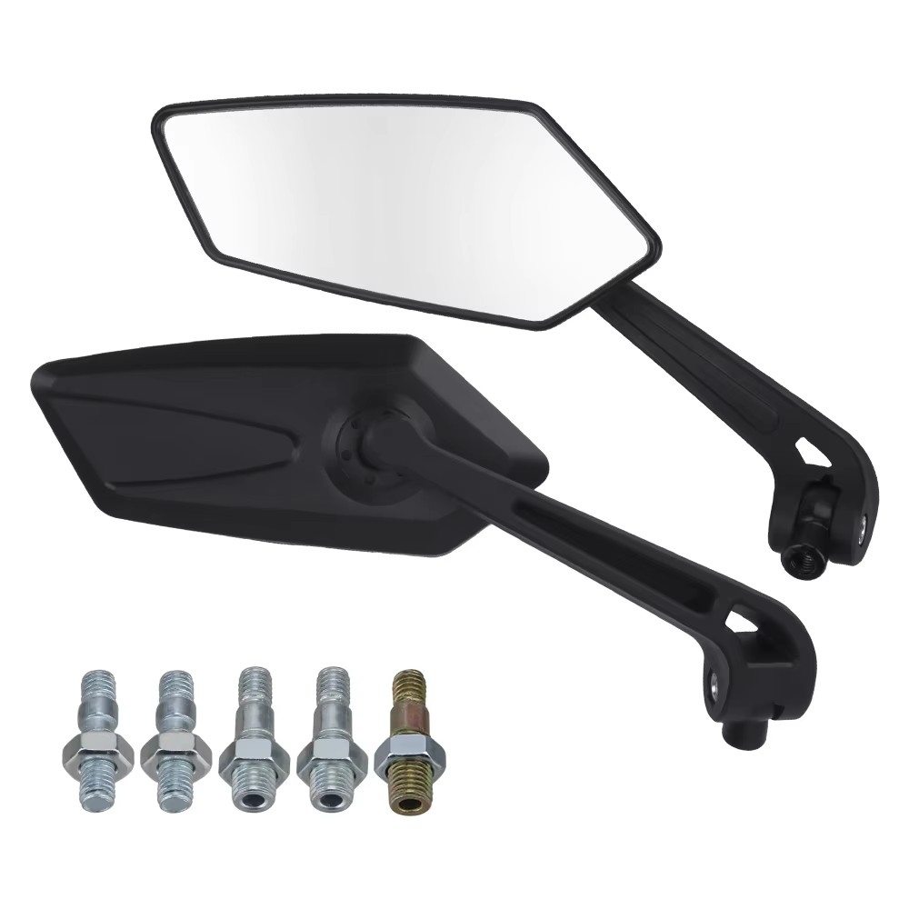 Universele motorfiets achteruitkijkspiegels zwart verstelbare zijspiegels motor voor cafe racer dirt pit bike elektrische accessoires: Default Title