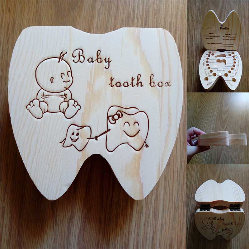 Grækenland / engelsk baby tandboks arrangør mælketænder opbevaring navlestreng lanugo gem indsamle baby souvenirs
