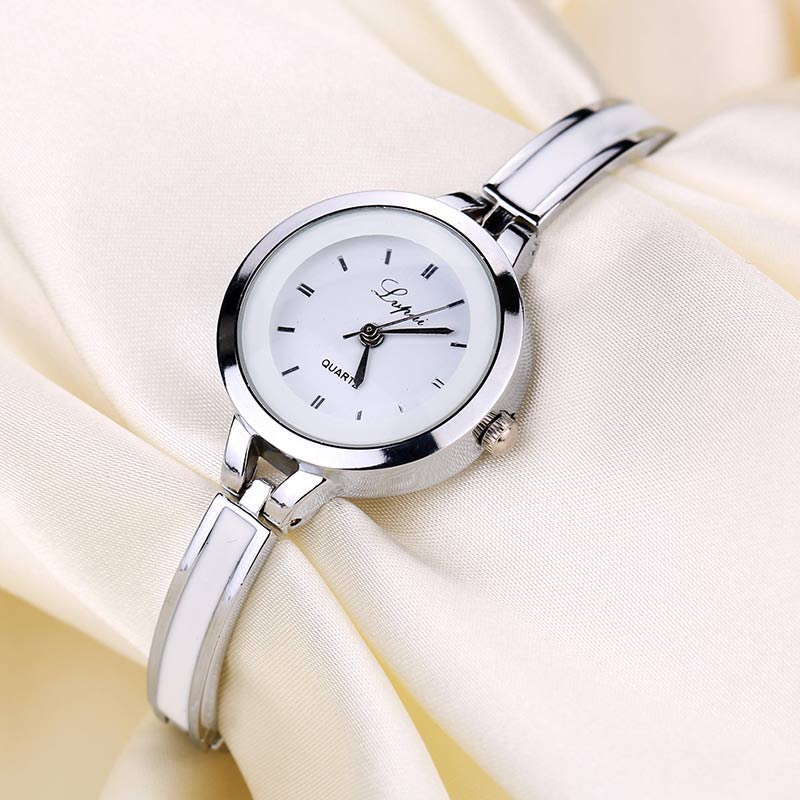Reloj sencillo para mujer en 2 colores, reloj de pulsera delgado de , reloj de pulsera informal para mujer, reloj pequeño de cuarzo redondo LL @ 17