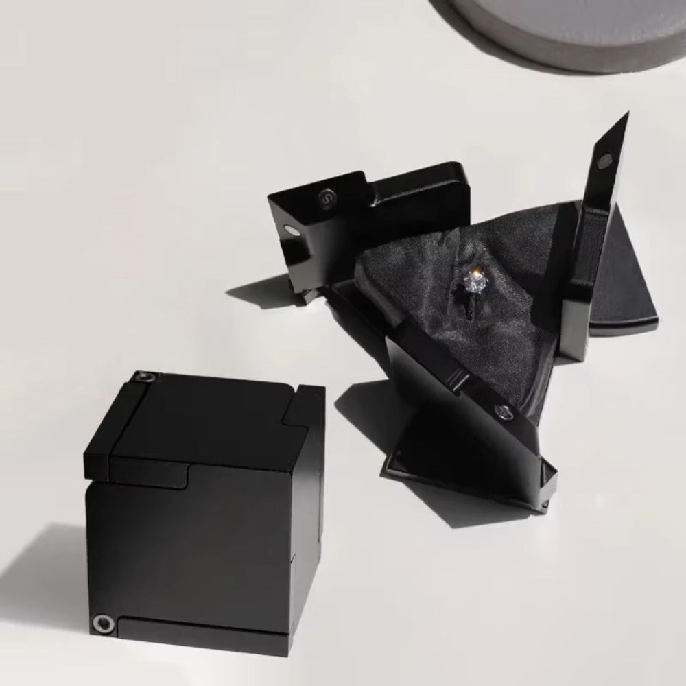 Kinetische Energie Ring Box Roterende Mechanische Vervorming Sieraden Doos Sieraden Opslag Display Houder Kubus Dozen Cool
