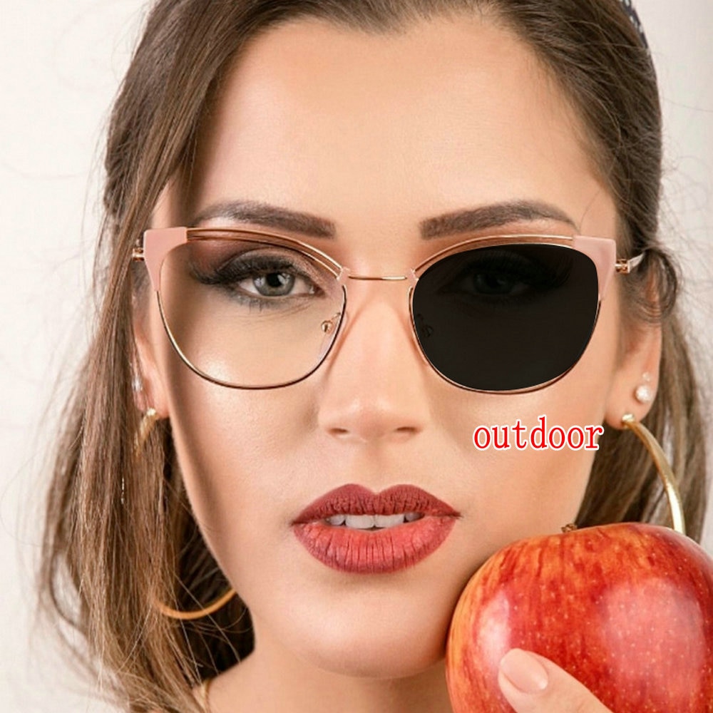 Gafas de prescripción fotocromática, nuevas grandes, femeninas, camaleón, gafas para miopía con grado-1,0-1,25 To-1,5 NX, 6,0