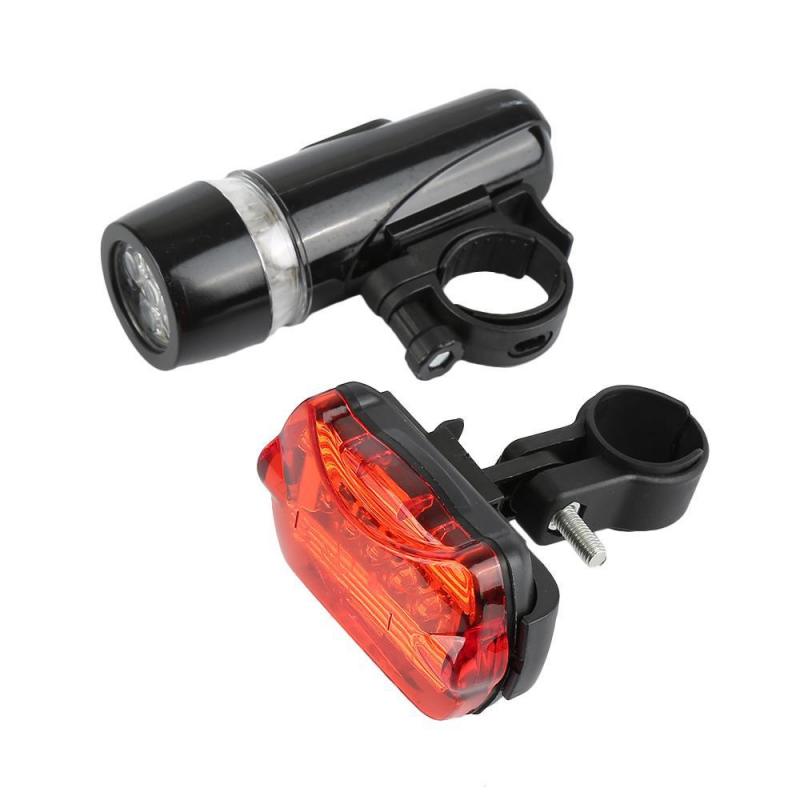 Fiets Voor Head Light + Fiets 5 Led Achterlicht Waterdichte Bike Front Light Lantaarn Fietsen Lamp Zaklamp Fiets Accessoires