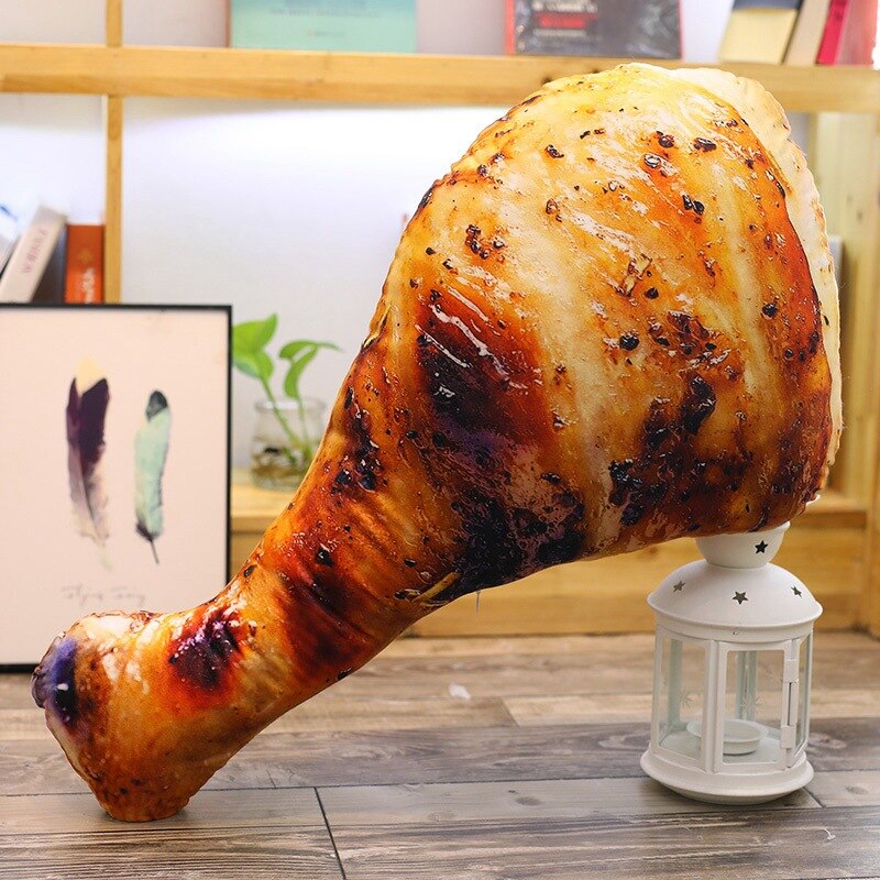Nourriture oreiller nourriture coussin Simulation physique oreiller poulet jambes ailes de poulet grillé poisson coussin en peluche jouet poupée: Chicken drumstick 70