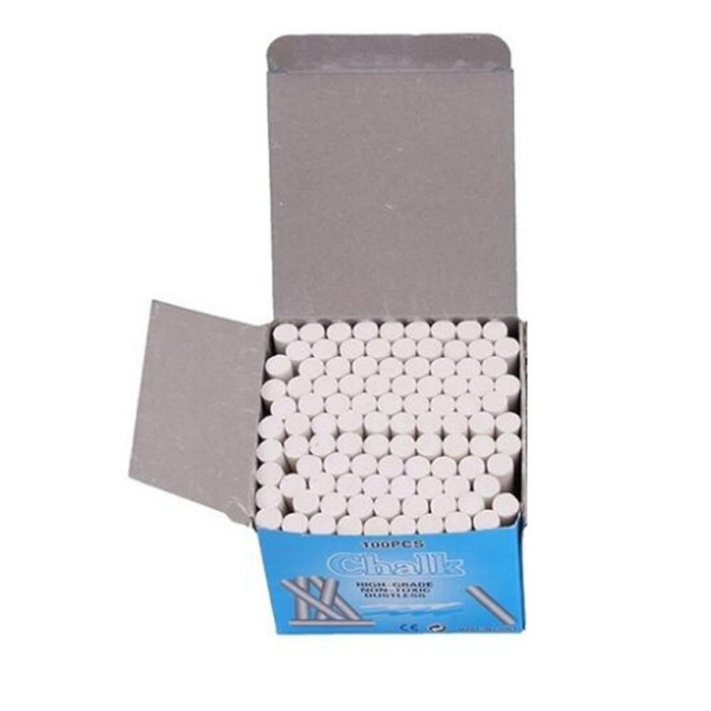 100 PCS Kids Teacher Painting Playground Side Walk Art Floor Blackboard Chalk Graffiti Office Supplies Chalk（Random packaging）: White