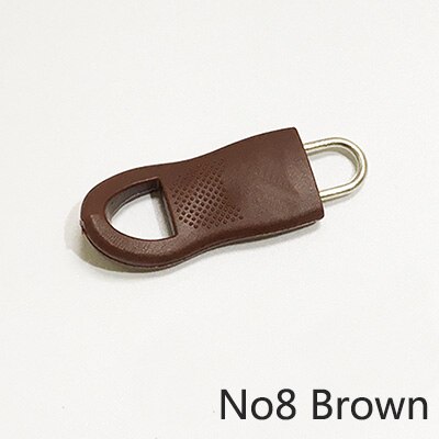 Meetee 50Pc Plastic Removable Zipper Puller for 5# 8# Jacket Coat Zipper Pull Head DIY Garment Detachable Zip Silder Repair Kits: No8Brown