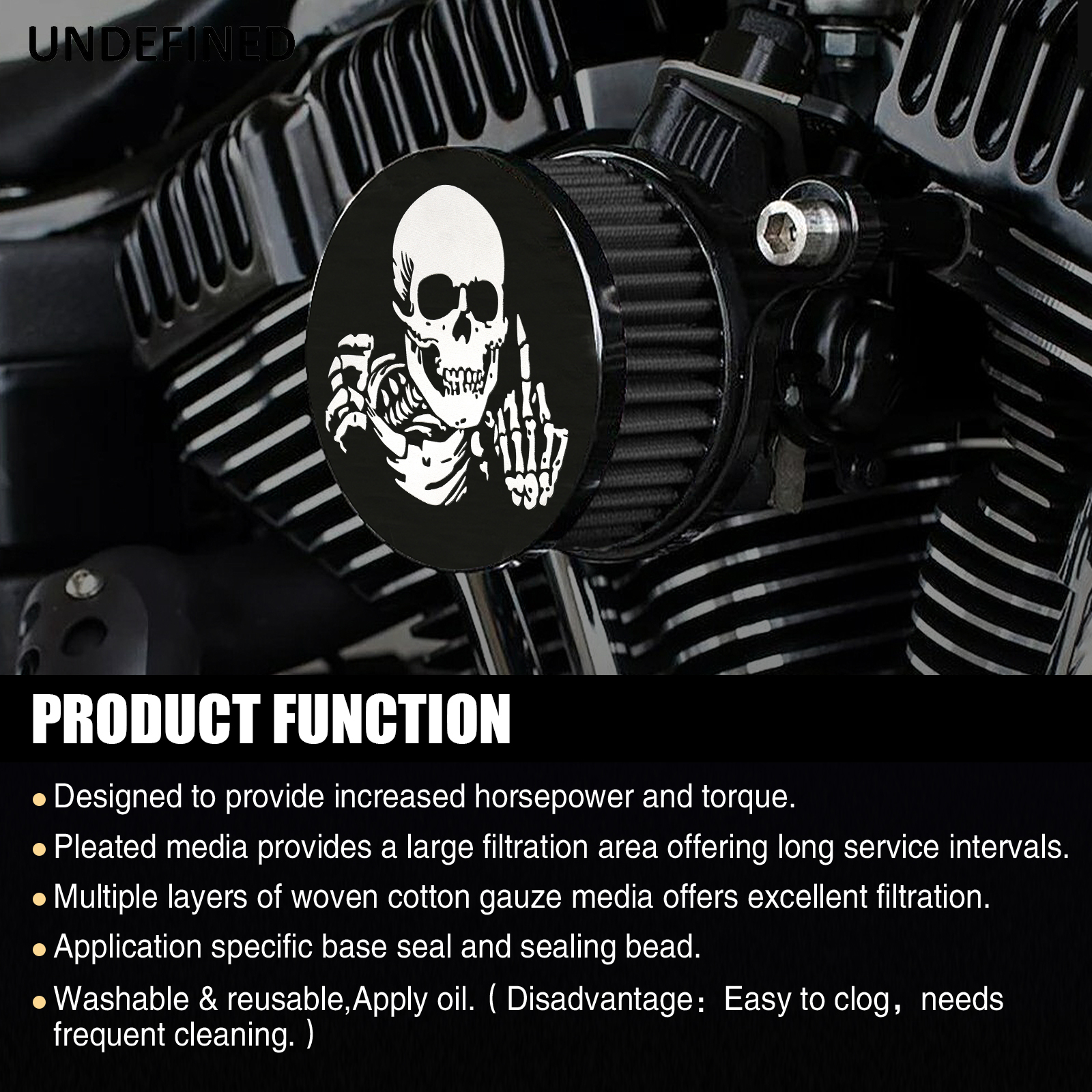 Système d'admission de filtre à Air de crâne de moto pour Harley Sportster XL883 XL1200 Iron 883 quarante-Eghit soixante-deux Nightster