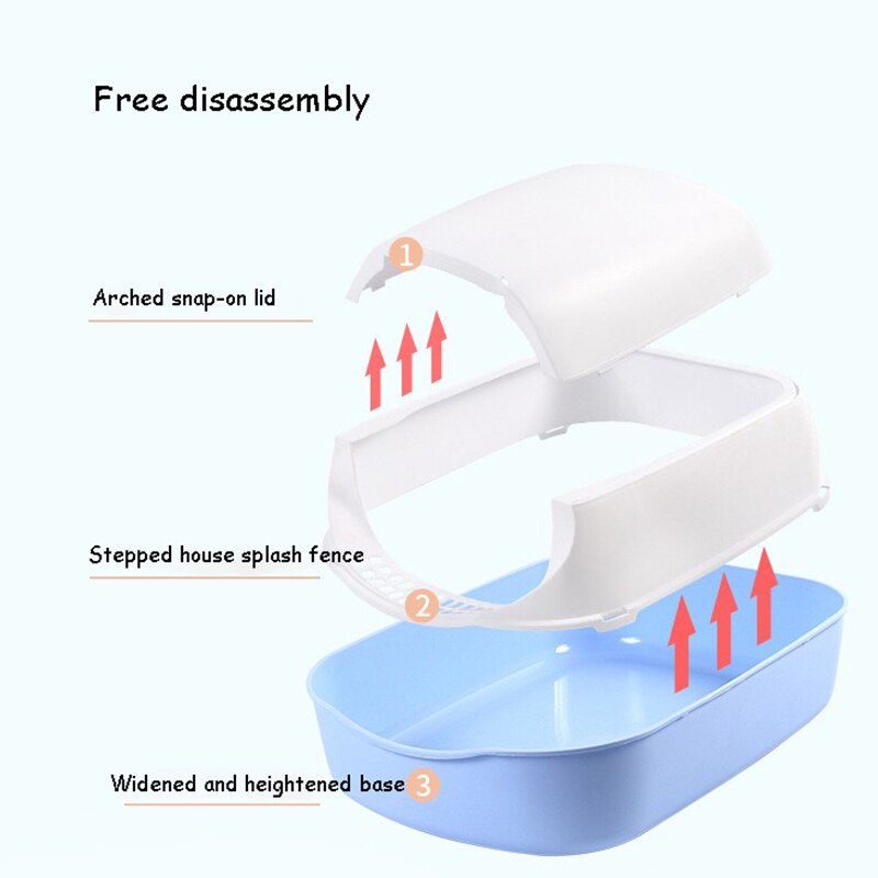 Fully Enclosed Cat Litter Box Toilet Pets Folding Training Tray For Small Animal Removable Washable Multifunctional