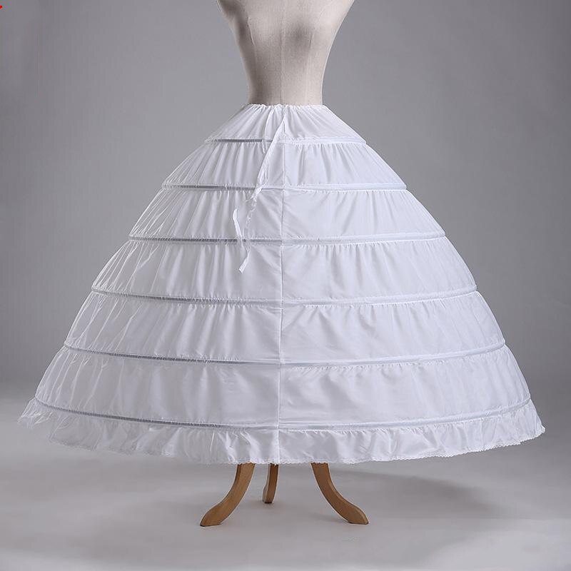 6 Hoop Petticoat Tutu Underskirt Crinolin Puffy Petticoat for Wedding Dress Ball Gown Prom Quinceanera Dress Formal Occasion