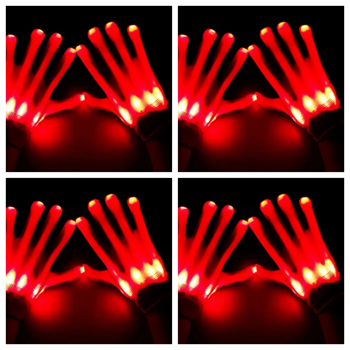 Luvas de led neon guantes brilhantes festa de halloween luz adereços luminosos piscando crânio luvas palco traje suprimentos: Bege
