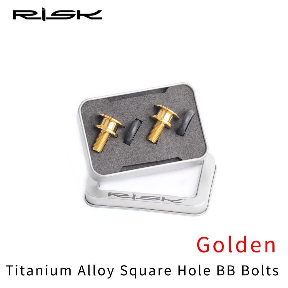 RISK Titanium Alloy M8*15 mm MTB Bike Bottom Bracket Bolts Waterproof Bicycle Bottom Bracket Crank Fixed Bolts for Brompton: gold