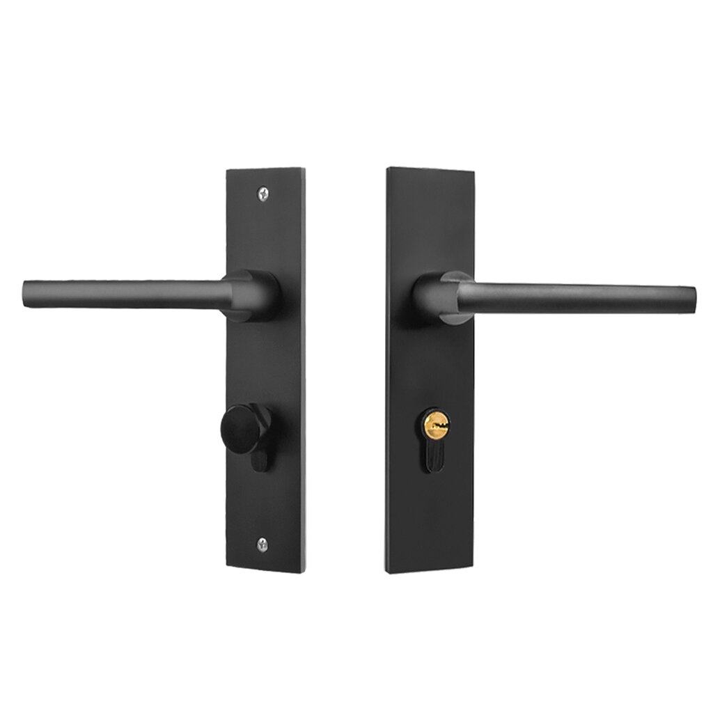 Door Handle Lock Front Back Lever Lock Bathroom Bedroom Door Handles #1