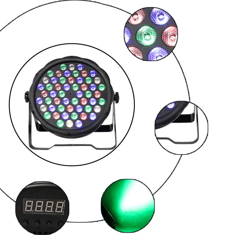 LED Par Light RGBW 54x3W Disco Wash Light Equipment 8 Channels DMX 512 LED Uplights Stage Lighting Effect Light Fast