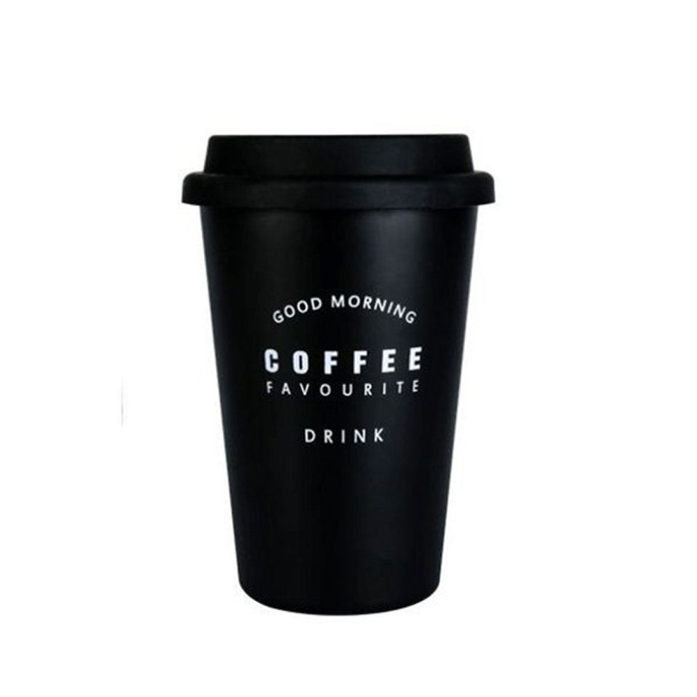 Reusable Ceramic Letter Travel Mugs Silicone Lid Bone China Cups Travel Mug Tea Coffee Portable Cups: c