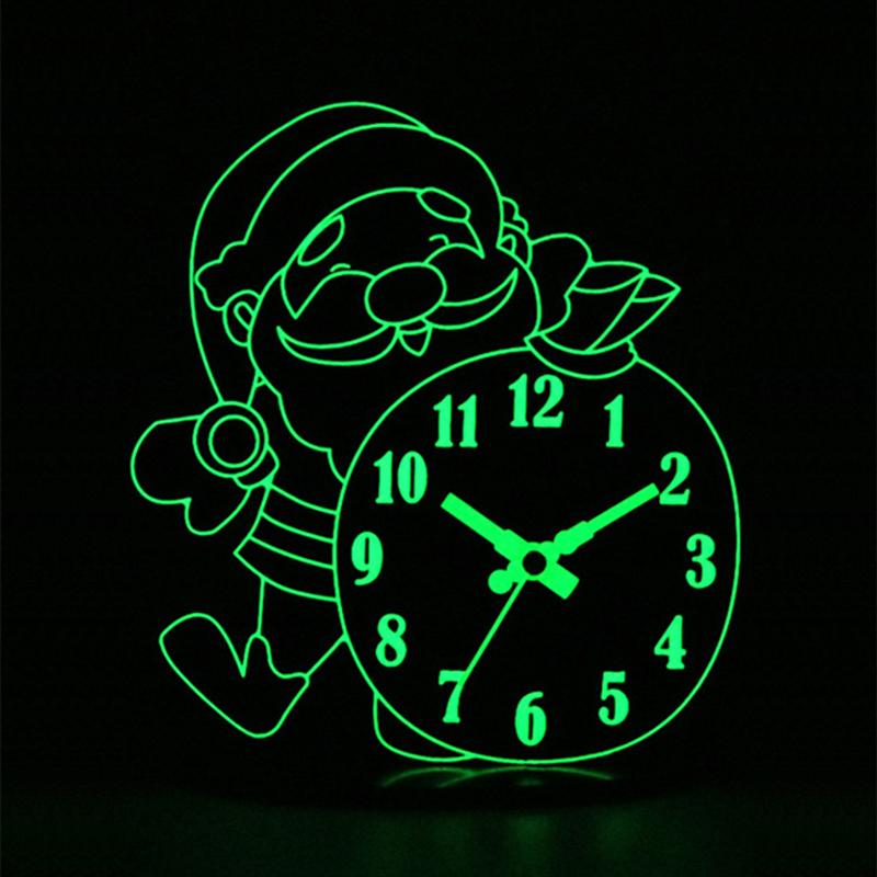 1pc Christmas Alarm Clock Lovely Wooden Xmas Table Clock Santa Claus Clock Santa Desktop Clock Christmas Clocks for Office Home