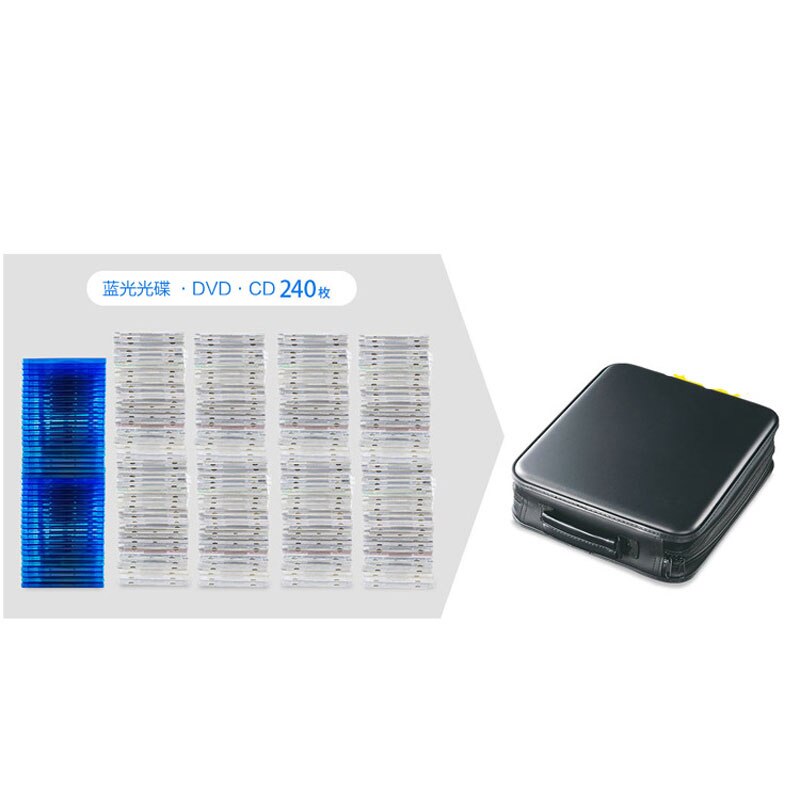 ymjywl CD Case 240 Dish Large Capacity CD/DVD Disc Storage Box Waterproof CD Bag
