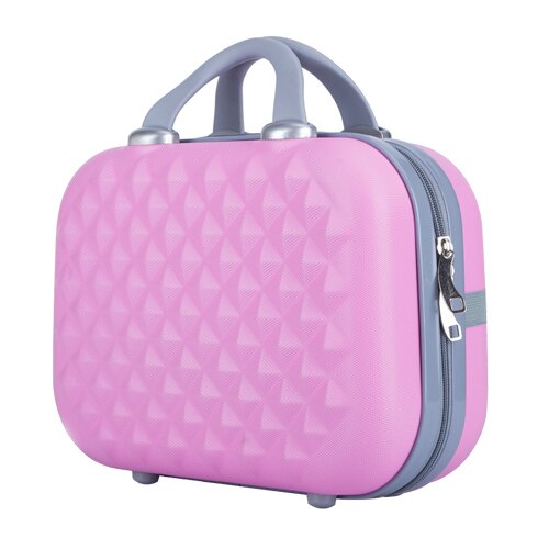 Pequeña maleta dura ropa de fin de semana de viaje belleza maquillaje aseo almacenamiento caja de mano caja de equipaje organizador Accesorios: B Pink