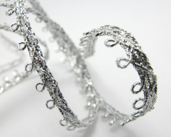 5 Yards 1/4 Inch Silver Picot Edge Trim|Loop Ribbo... – Vicedeal