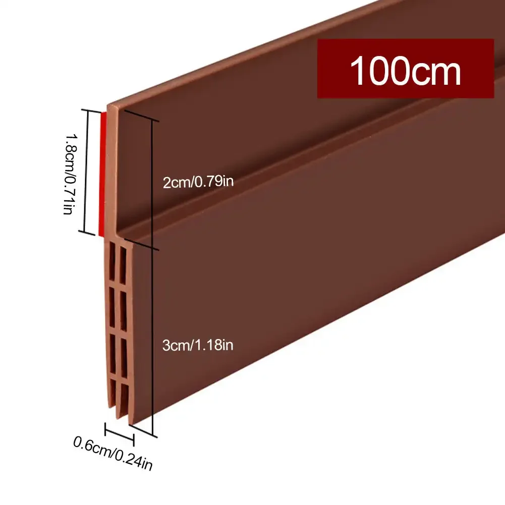 100cm Silicone Door Draught Excluder Door Bottom Sealing Strip Tape Weatherstrip Waterproof Wind Proof Sound Insulation Tape: Khaki