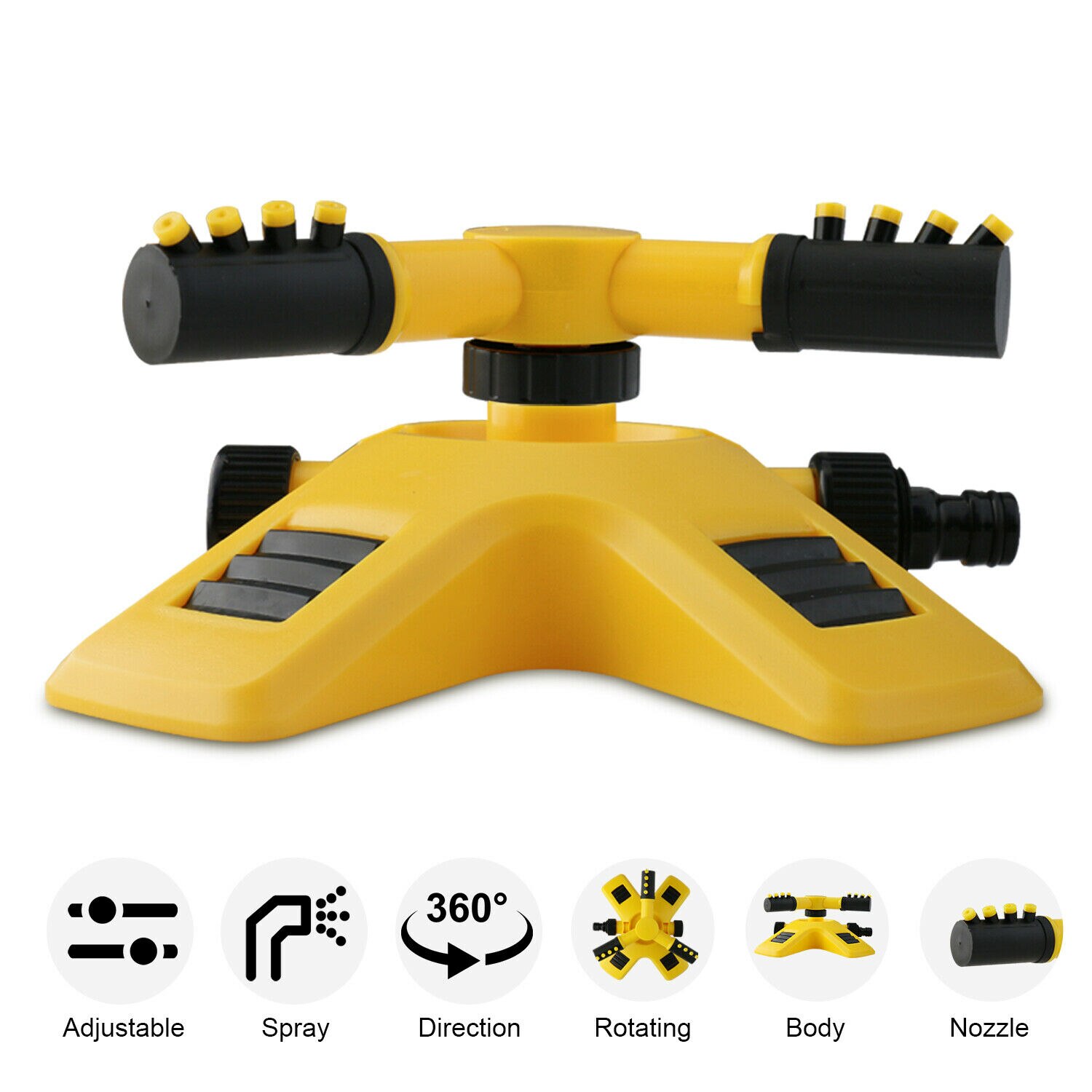 360 Auto Garden Lawn Sprinkler System Garden Watering Patio Yard Garden Hose Irrigation System