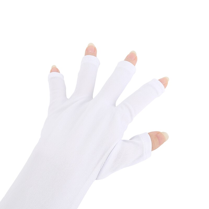1 par vita fototerapi anti uv-handskar för uv-ljuslampa strålningssäkert handmanikyrskydd för nagelkonst manikyrverktyg