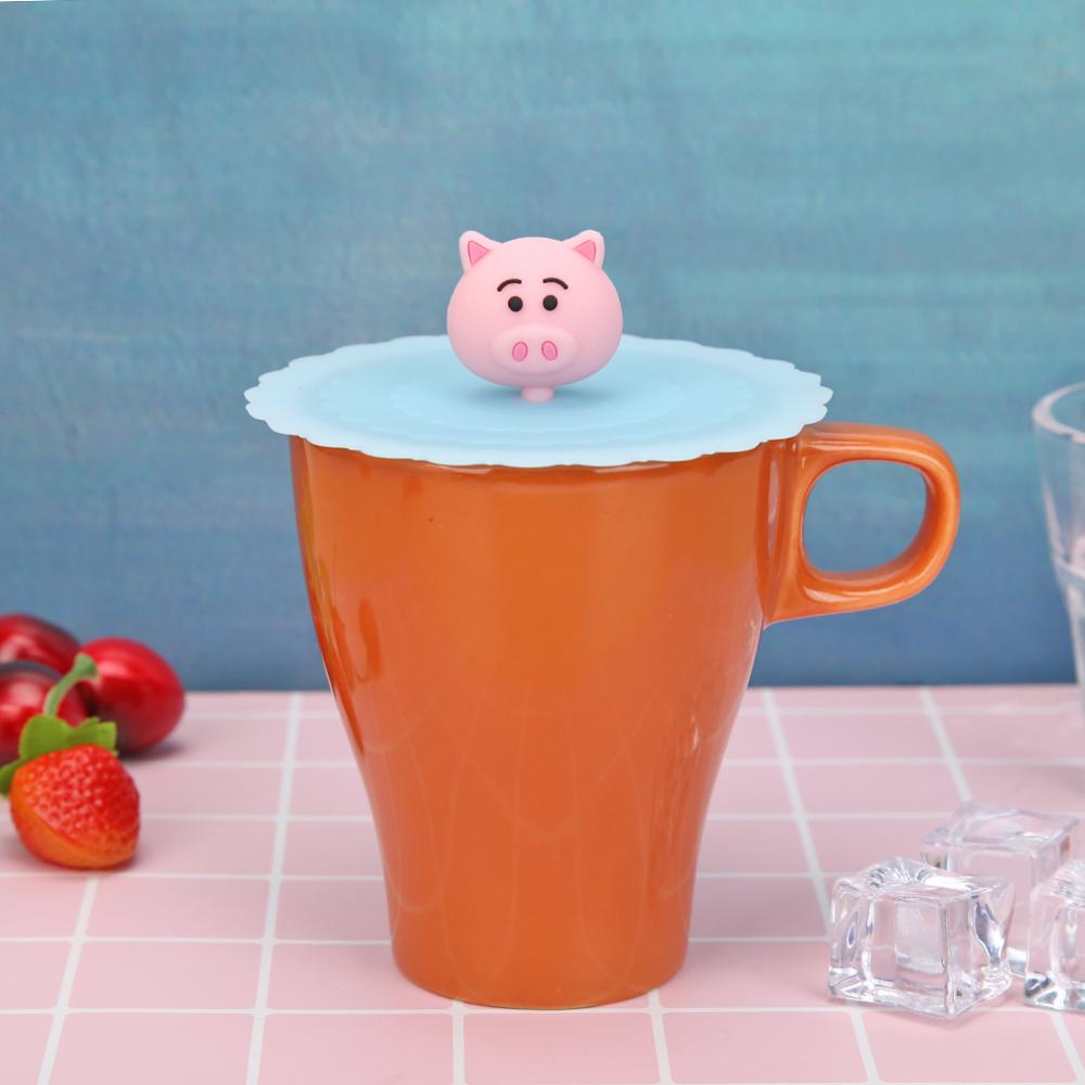 Reusable Cute Silicone Cup Cover Heat Resistant Sealed Leakproof Cups Lid Cute Anti-dust Bowl Tea Cup Lids Diameter 10cm