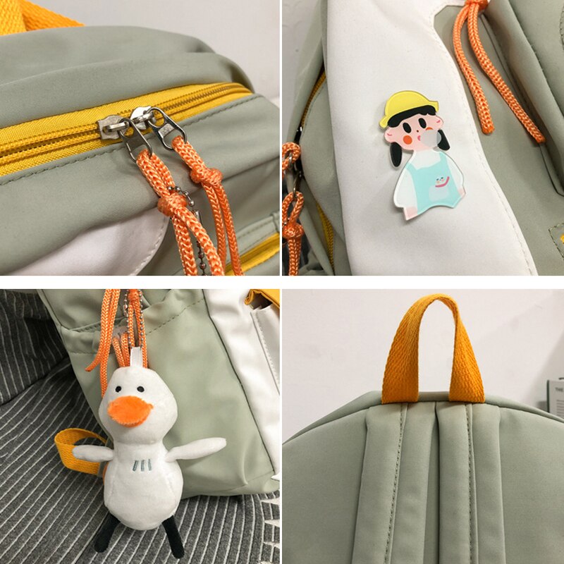 Kawaii Nylon Vrouwen Rugzak Mode Waterdichte Rugzak Voor Tienermeisjes Schooltas Leuke Student Boekentas Reizen Mochila