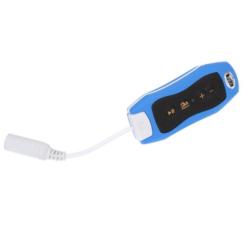 Reproductor de MP3 impermeable IPX6, 4GB, Radio FM para nadar, correr bajo el agua, trotar, SPA, auriculares con gancho para la oreja