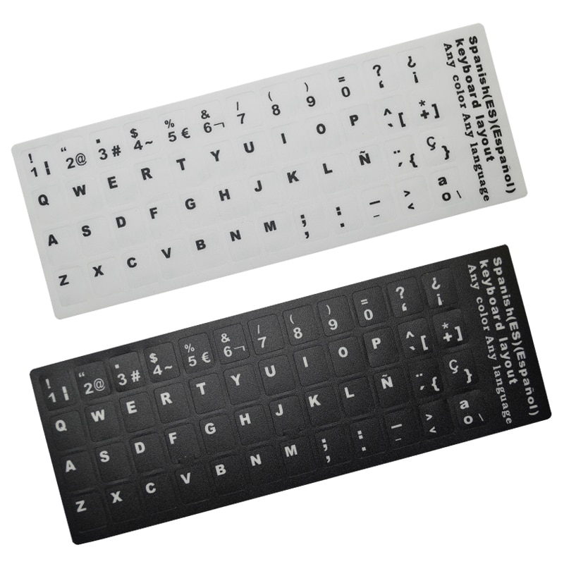 2 STUKS Spaanse Letters Alfabet Leren Keyboard Layout Sticker Voor Laptop Desktop Computer Toetsenbord 10 inch Of Boven Tablet PC