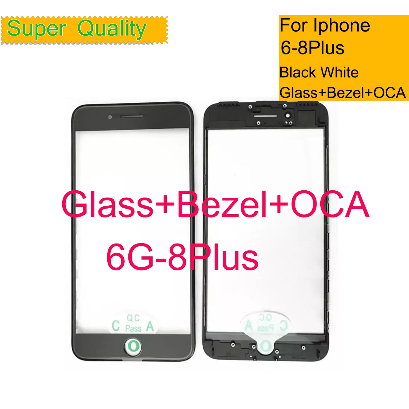 10Pcs/lot For iphone 7 6S Plus Touch Screen Panel Front Outer Glass With Bezel Frame OCA For iphone 5 5S 6 7 8 Touch 3 in 1
