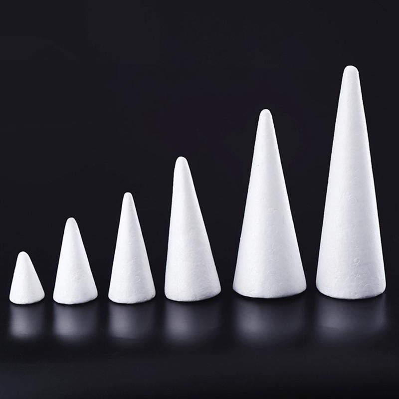 White Solid Foam DIY Cone Children Handmade Craft Cone Accessories for Home Craft Christmas