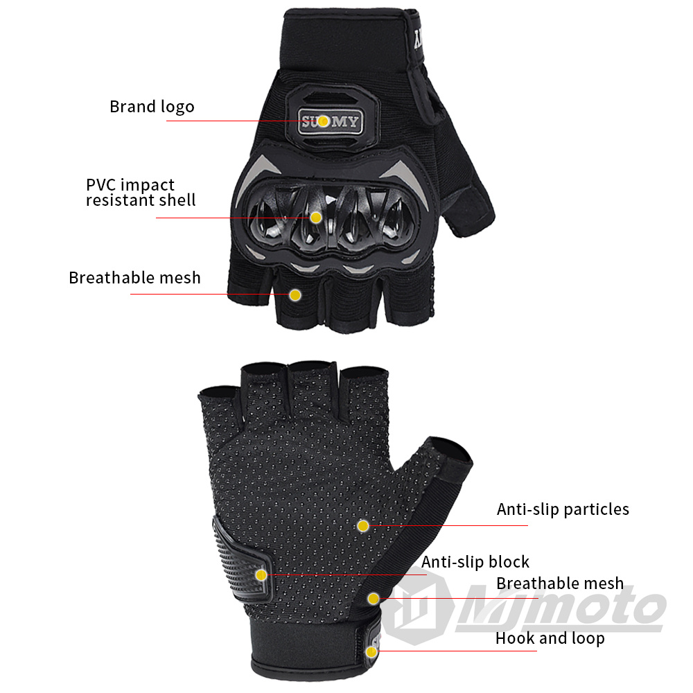 Motorrad Halbfinger Handschuhe Sommer Atmungsaktive Radfahren Handschuhe Männer Frauen Motorrad Halbe Finger Handschuhe Schutz Getriebe Anti-slip