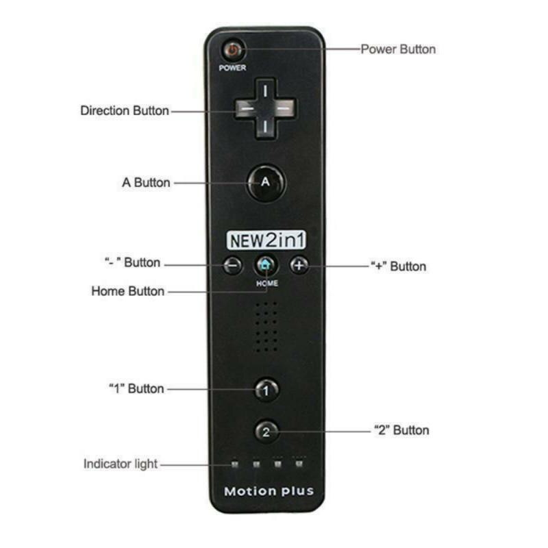 Construido-en movimiento 2 In1 Wireless Gamepad controlador remoto para Nin tienden Wii U remoto Joystick de control Joypad para Wii /wii U